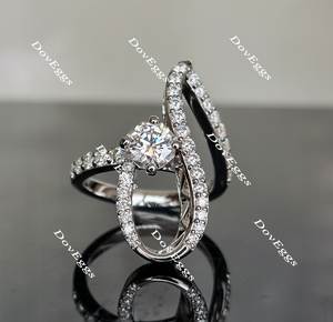 Doveggs octagon art deco moissanite engagement ring