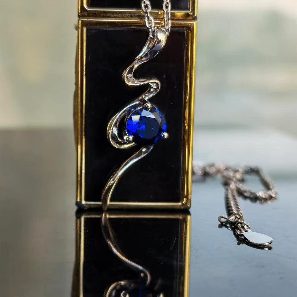 Doveggs round solitaire colored gem pendant necklace (pendant only)