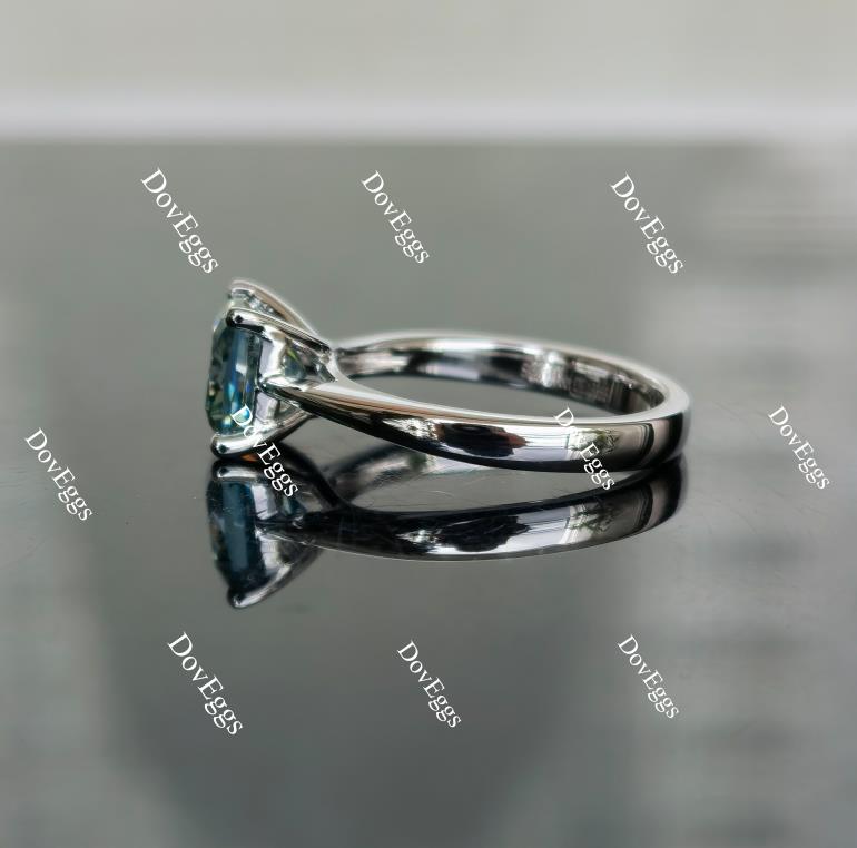 Doveggs peacock blue solitaire moissanite engagement ring