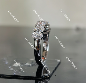 Doveggs oval eternity moissanite/lab grown diamond wedding band-2.4mm band width