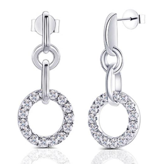doveggs moissanite 0.5 carat round moissanite sterling silver hoop earrings