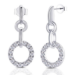 doveggs moissanite 0.5 carat round moissanite sterling silver hoop earrings