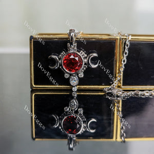 Doveggs bezel art deco ruby pendant necklace (pendant only)