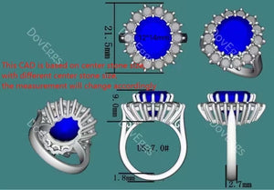 Doveggs halo colored moissanite engagement ring for women