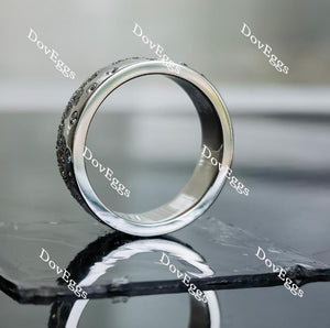 Doveggs round full eternity textured/without textured moissanite/lab grown diamond wedding band-8mm band width