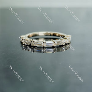 MORSE CODE I LOVE YOU moissanite/lab grown diamond wedding band-1.7mm band width