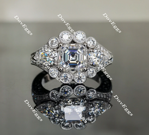 asscher moissanite engagement ring