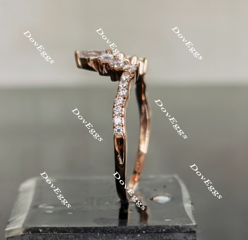Doveggs half eternity paved moissanite/lab grown diamond wedding band(one piece of wedding band 1 only)-1.5mm band width