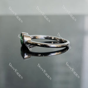 Doveggs pear two stones heart shape bezel colored gem engagement ring