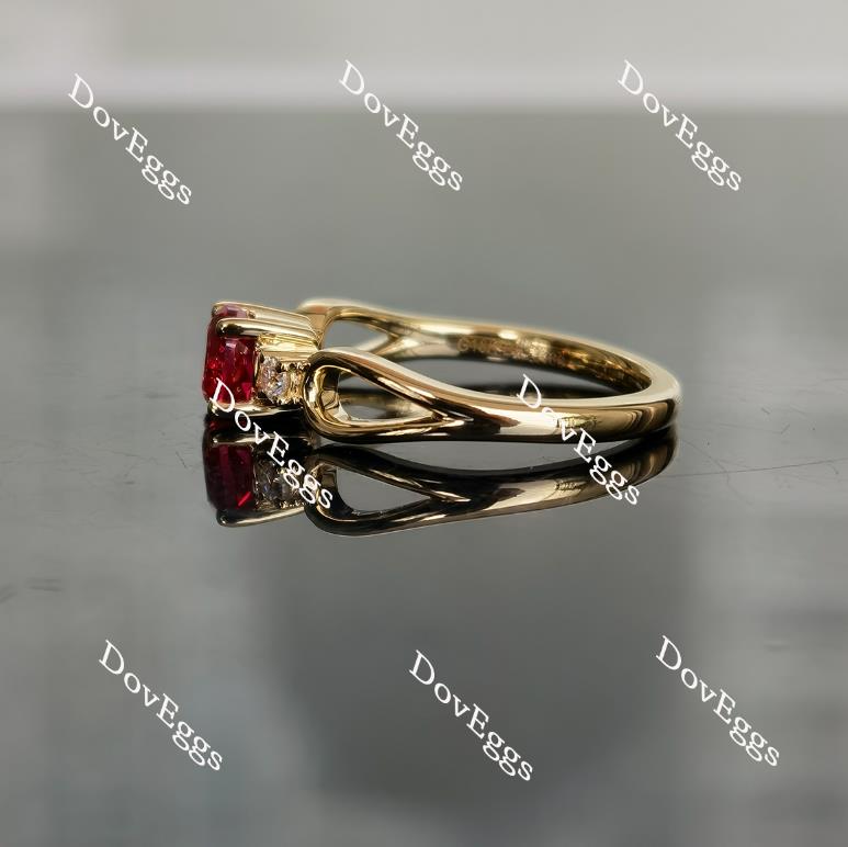 Doveggs round side stone vivid pegion blood ruby colored gem engagement ring