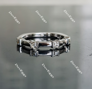 Doveggs princess moissanite/lab grown diamond wedding band-2.0mm band width