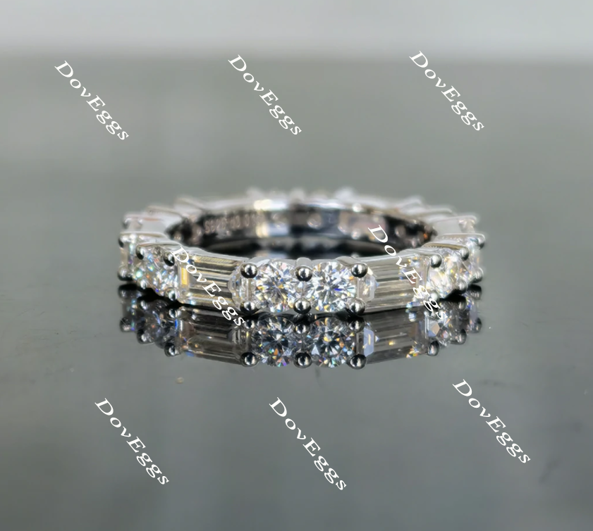 Doveggs full eternity moissanite engagement ring/wedding band-3.0mm band width