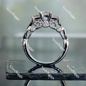 Doveggs princess pave vintage three-stone moissanite engagement ring