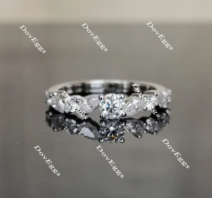 Doveggs half eternity moissanite/lab grown diamond wedding band for women(wedding band only)-2.0mm band width - DovEggs-Seattle