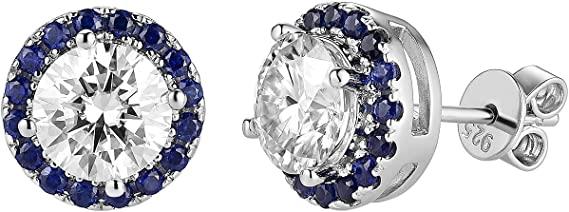 Doveggs sterling silver 2cttw GHI color round moissanite push back earrings