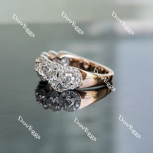 Doveggs half eternity pave round moissanite/lab grown diamond wedding band-2.2mm band width