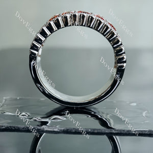 Doveggs round channel set moissanite/lab grown diamond & colored gem wedding band-6.5mm band width