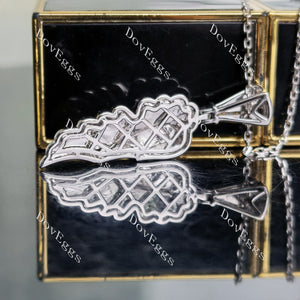 Doveggs Leaf Shape moissanite pendant necklace for women(pendant only)