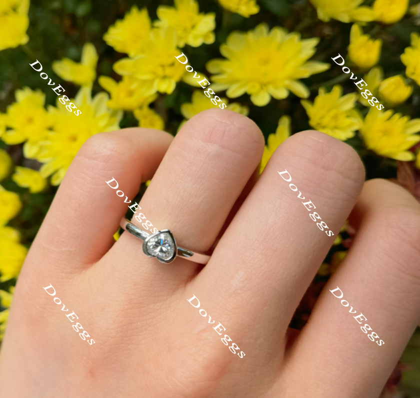 A Mother’s Love bezel setting moissanite engagement ring