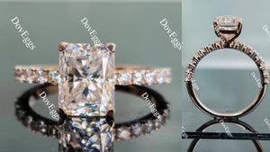 The Kaylee radiant half eternity pave moissanite ring(engagement ring only)