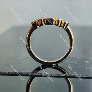 Doveggs round bezel moissanite/lab grown diamond wedding band-2.0mm band width