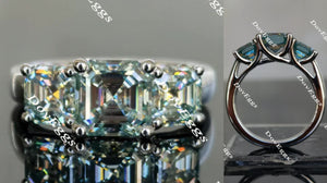 three stones moissanite engagement ring