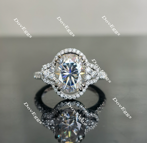 Doveggs floral moissanite engagement ring for women