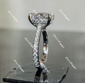 The Christina pave oval moissanite engagement ring
