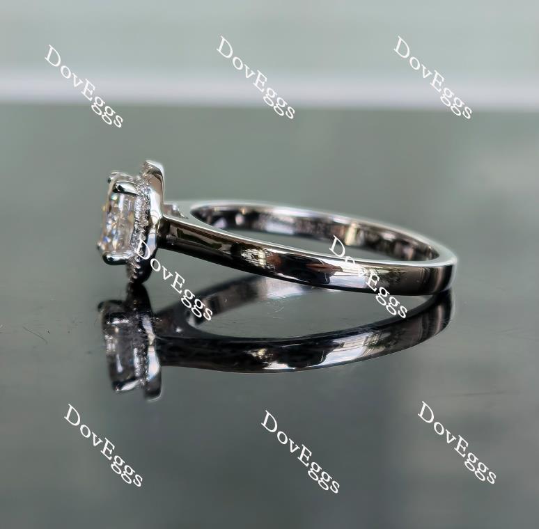 Doveggs cathedral halo oval moissanite engagement ring