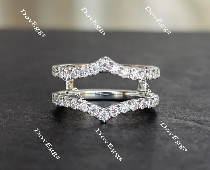 Doveggs share prong curved moissanite/lab grown diamond enhancer-6mm band width - DovEggs-Seattle