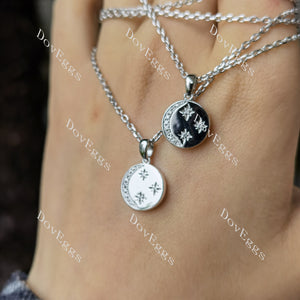 Doveggs round stones moissanite/lab grown diamond pendant (1 piece of pendant only)