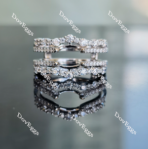 Doveggs round pave moissanite enhancer/wedding band-6mm band width