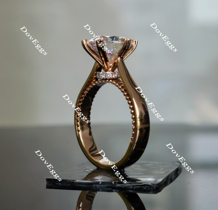 Doveggs round moissanite engagement ring
