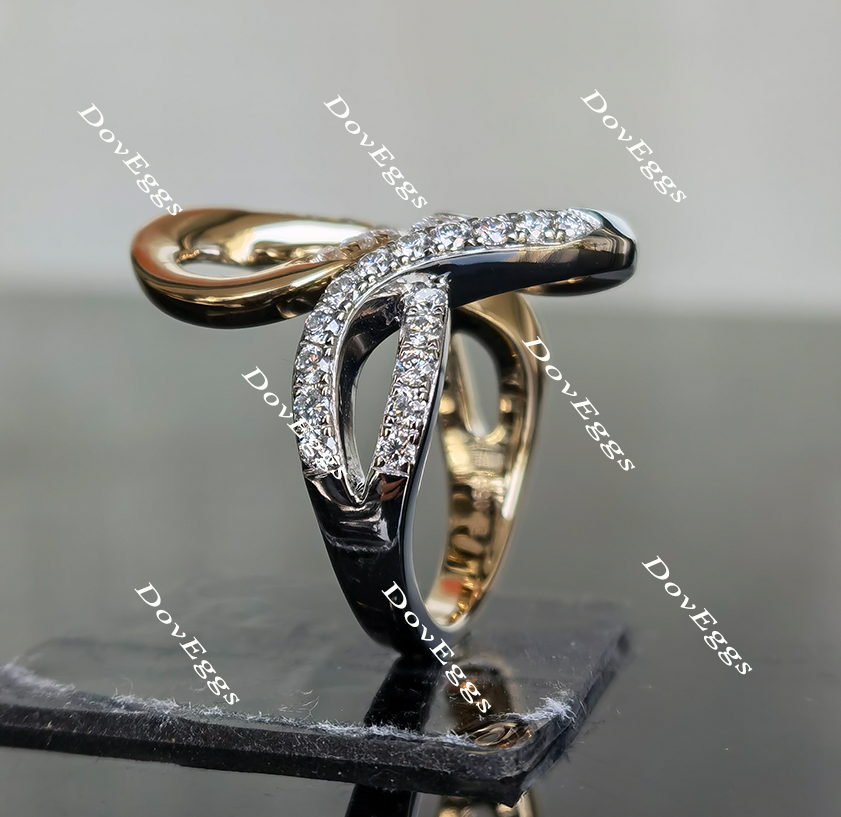 Doveggs art deco moissanite/lab grown diamond wedding band for women-2.5mm band width