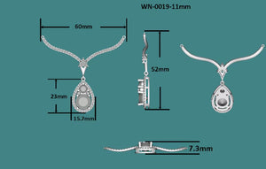 doveggs moissanite 14k white gold 5 carat moissanite halo pendant necklace for women