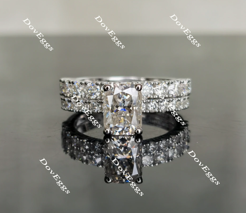 Doveggs round half eternity pave moissanite/lab grown diamond wedding band (wedding band only)-2.0mm band width