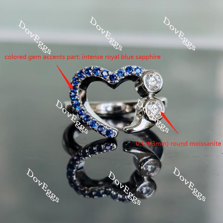 In Mayte honor: you are value round moissanite/lab grown diamond & colorded gem band-2.3mm band width
