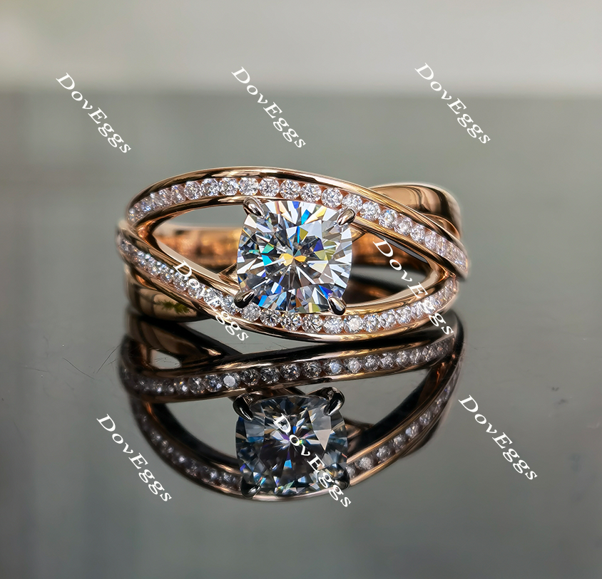 curved moissanite engagement ring