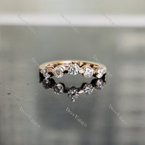 Doveggs round moissanite/lab grown diamond wedding band for women-1.7mm band width