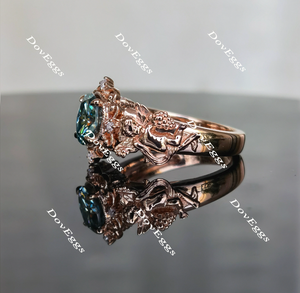The Misty angel art deco oval emgagement ring