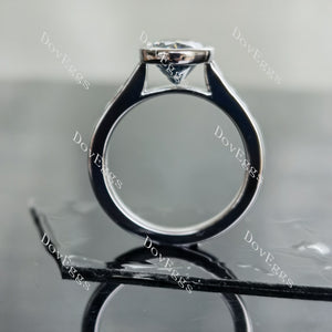 Doveggs smokey spark grey oval bezel setting moissanite engagement ring