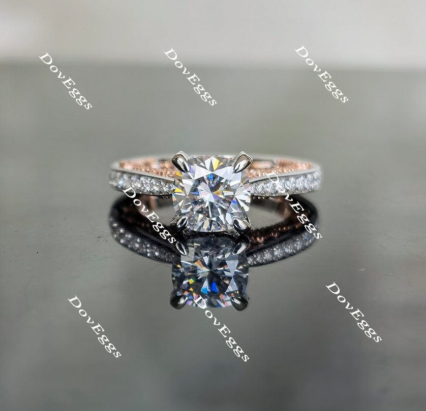 half eternity pave moissanite engagement ring