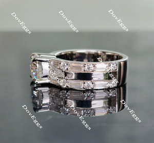 Doveggs round art deco moissanite engagement ring