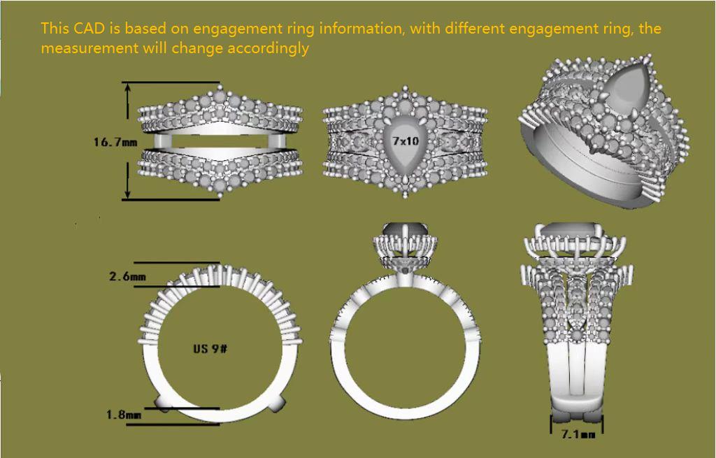 Doveggs moissanite guard ring/moissanite enhancer/lab diamond band-7.1mm band width