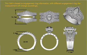 Doveggs moissanite guard ring/moissanite enhancer/lab diamond band-7.1mm band width