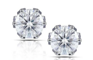 Doveggs flower shape round moissanite stud earrings for women