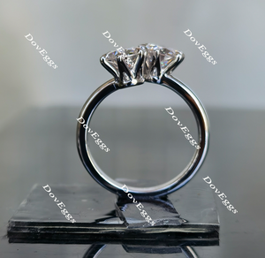 Dorothy round two stone moissanite engagement ring