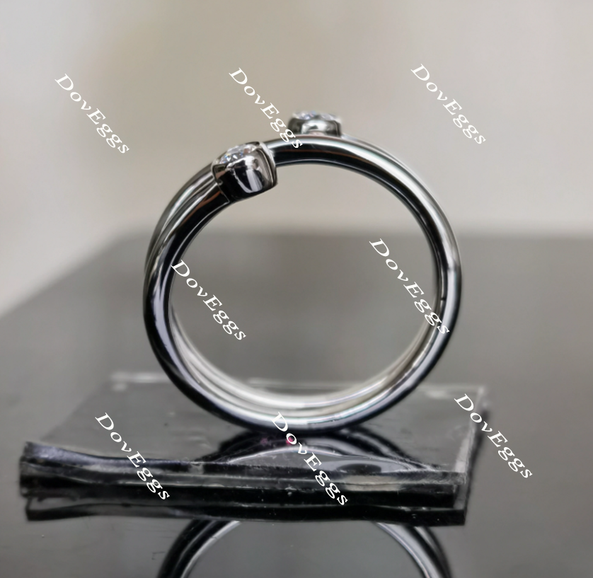 Doveggs round moissanite/lab grown diamond ring/wedding band-1.7mm band width