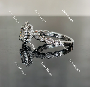 The Cristina art deco halo moissanite engagement ring