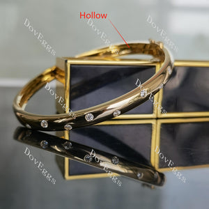 Doveggs round half eternity moissanite/lab grown diamond bangle for women